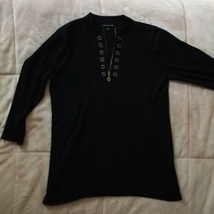Soft black sweater with gold detail